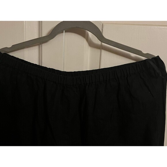 Eileen Fisher Capri Women's Size XL Black Slim-Fit Trousers Elastic Waist - Picture 2 of 4